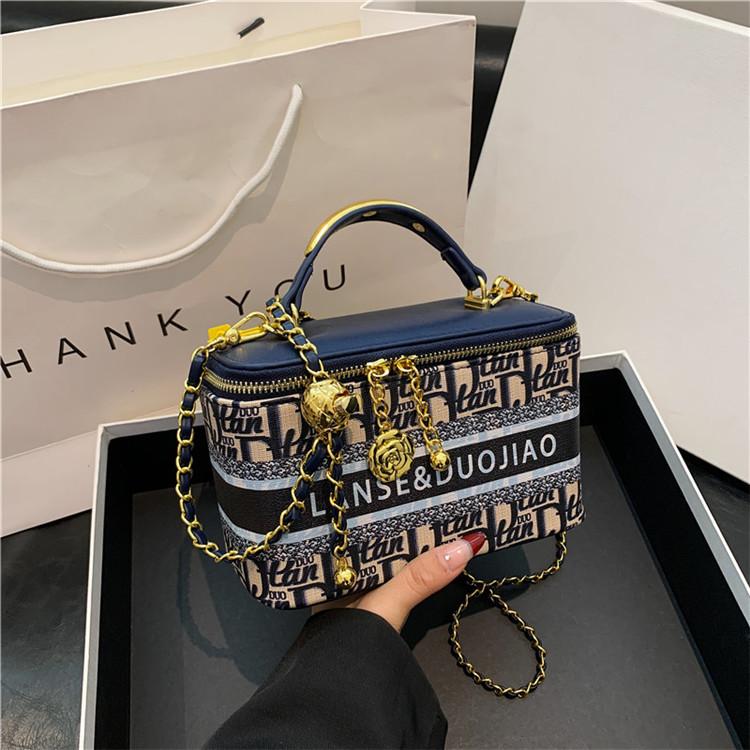 Box-Tasche Damen neu einfach und modisch Retro-Buchstabe große Kapazität tragbare Box-Tasche Umhängetasche