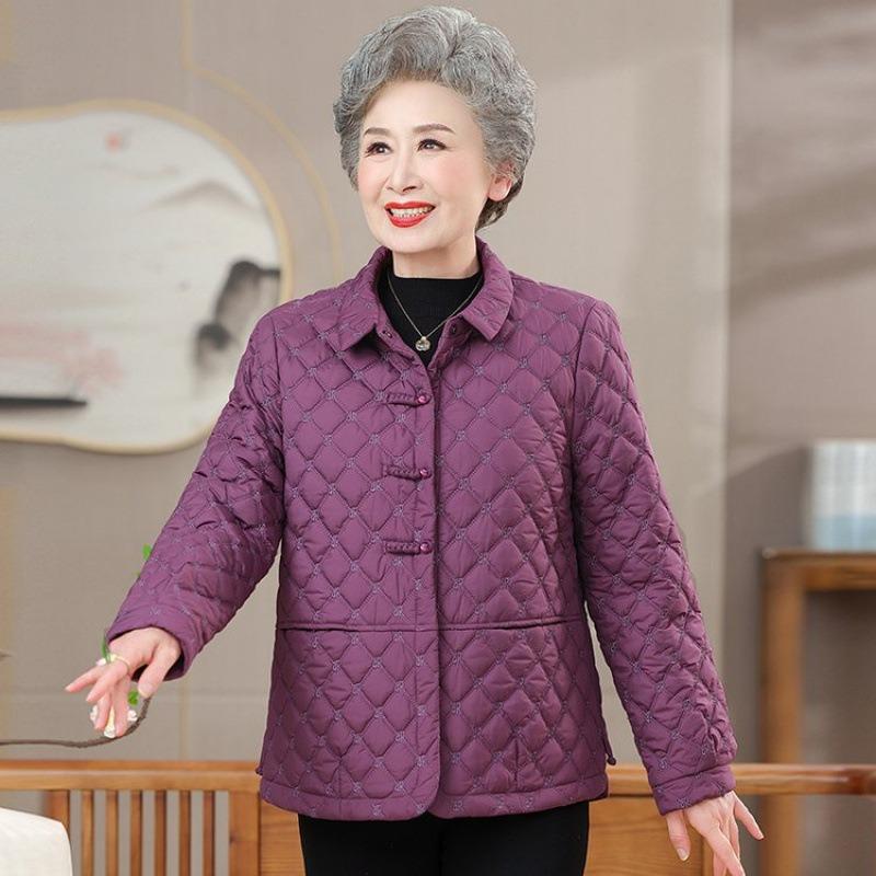 

New autumn and winter coat padded jacket wife old winter padded jacket 5XL [recommended 150-80kg] фуксія