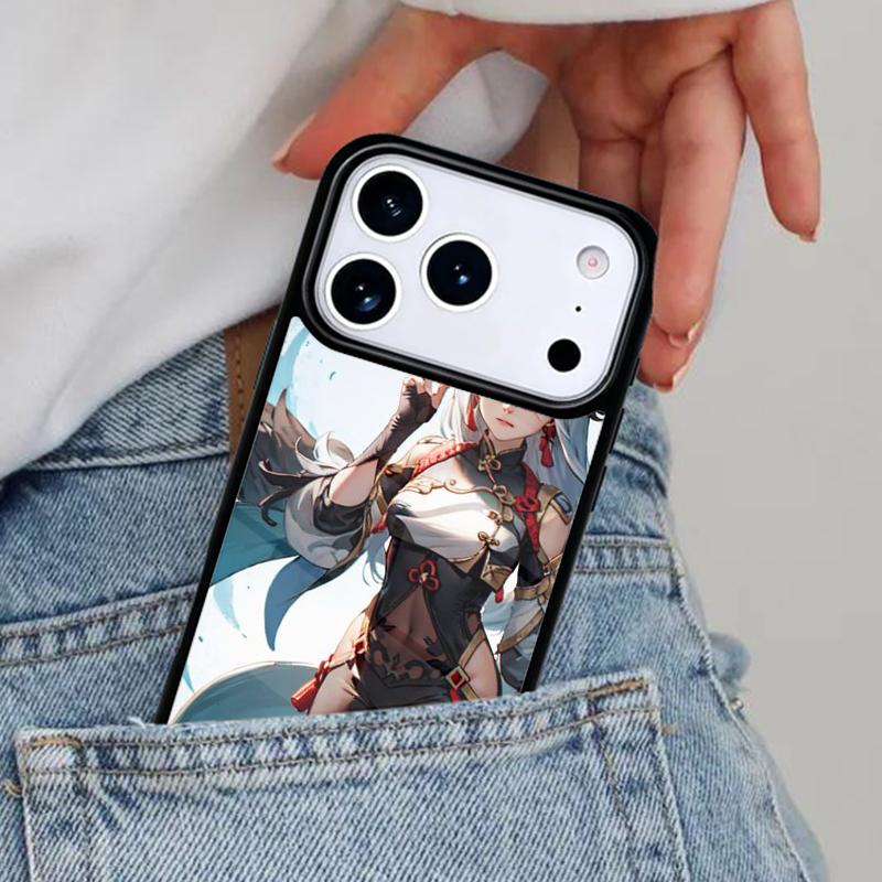 

Genshin Anime Shenhe Phone Case for iPhone 16e 15 14 13 12 17 Pro Max Plus Air 17pro Cover Coque iPhone 15 Pro