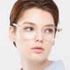 Oart Zoe CRYSTAL Square Clear Horn-Rimmed Glasses