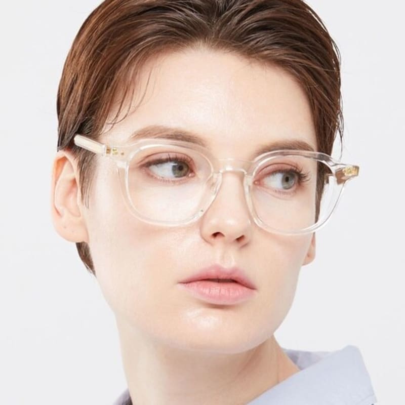 

oart Zoe CRYSTAL Square Clear Horn-Rimmed Glasses crystal