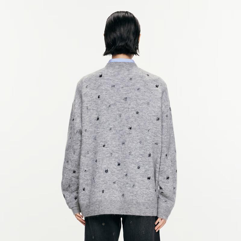 JNBY 24 Autumn Round Neck Wool Blend Knit Sweater