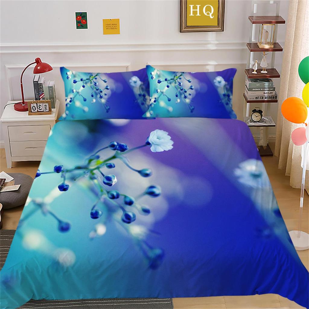3D Blomstermønster Sengetøy, Soverom Dyne og Putetrekk 2 Deler/3 Deler, Full Størrelse Sengetøy, Hjemmedekorasjon