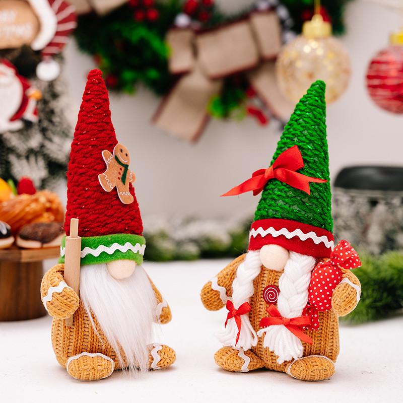 Gingerbread Joyful Man Figurine Whimsical Red And Green Holiday Decoration For Christmas