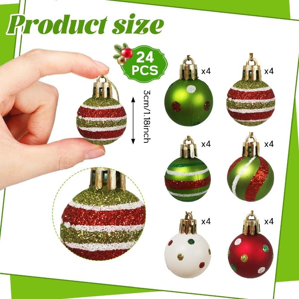 Neues 3cm Bemaltes Weihnachtskugel-Set Weihnachtsbaumkugeln Geschenkkugel Weihnachtsbaumbehang Weihnachtsdekorationen Kunststoff Weihnachtsornamentkugel