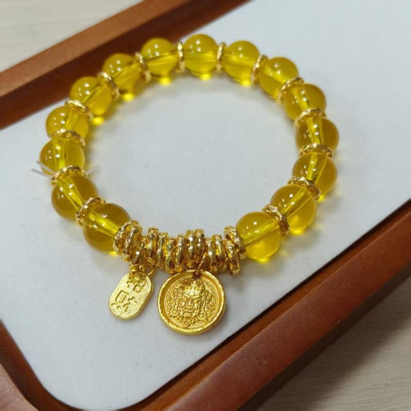 Glass Beaded Bracelet Gold Plated Wealth Charms Perfect For Daily Wear Spiritual Use And Special Gifting