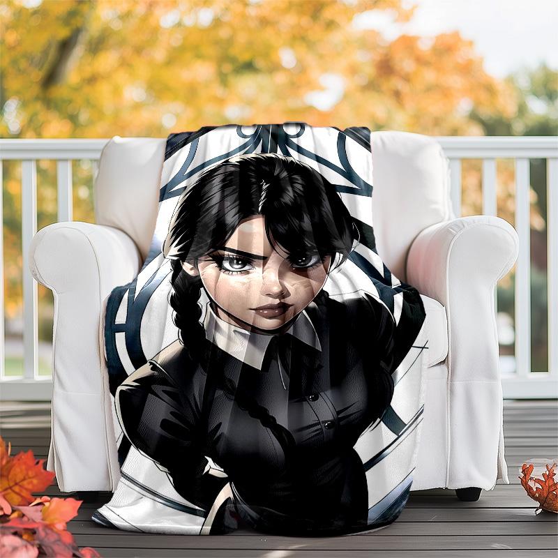 Wednesday Addams3 printed throw blanket—lightweight,soft,warm;versatile blanket for all seasons—perfect as &air-conditioning throw,nap blanket
