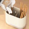 Wall Mounted Kitchen Utensil Holder Chopstick Organizer Cutlery Storage Rack with Drainage Tray for Countertop or Wall Installation