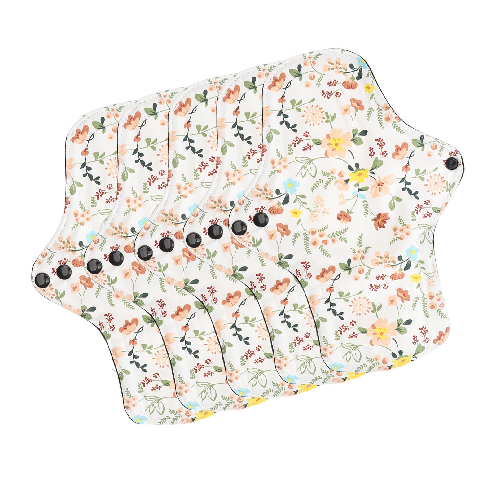 

5 шт. моющиеся дышащие менструальные прокладки с цветочным узором супер впитывающие многоразовые хлопковые гигиенические прокладки M(for 4-6.5kg)