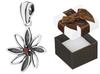 Silver Pendant Flower With Cubic Zirconia Women's Pendant Red Cubic Zirconia