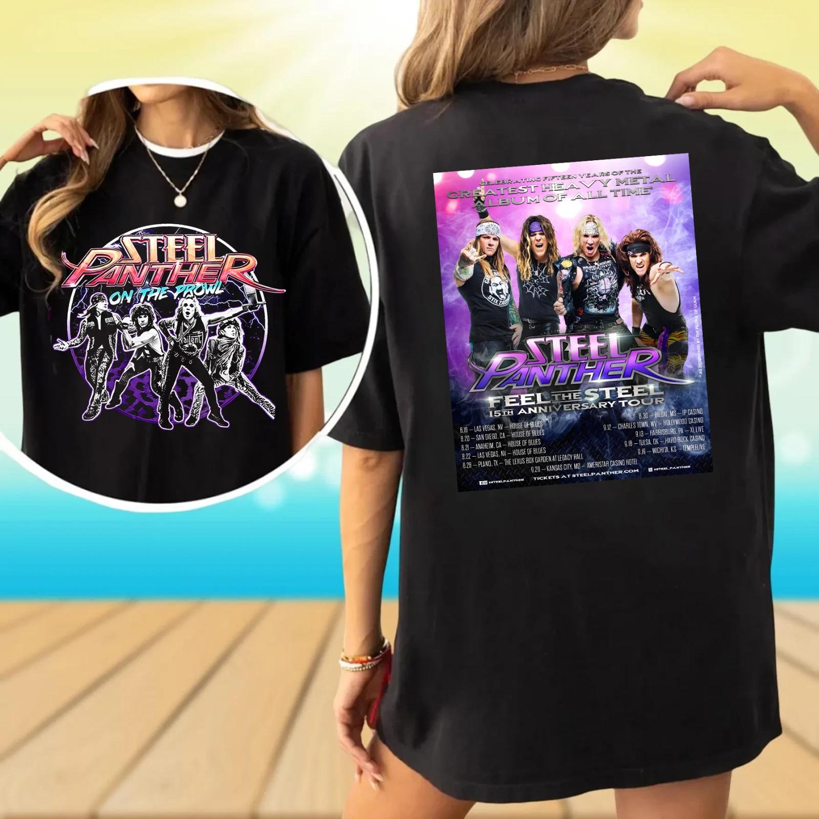 

New Steel Panther Feel The Steel 2025 Tour America 2sided T-Shirt Size S-4XL High-end Luxury Is for Both Men and Women Top Y2k 5XL різнокольоровий