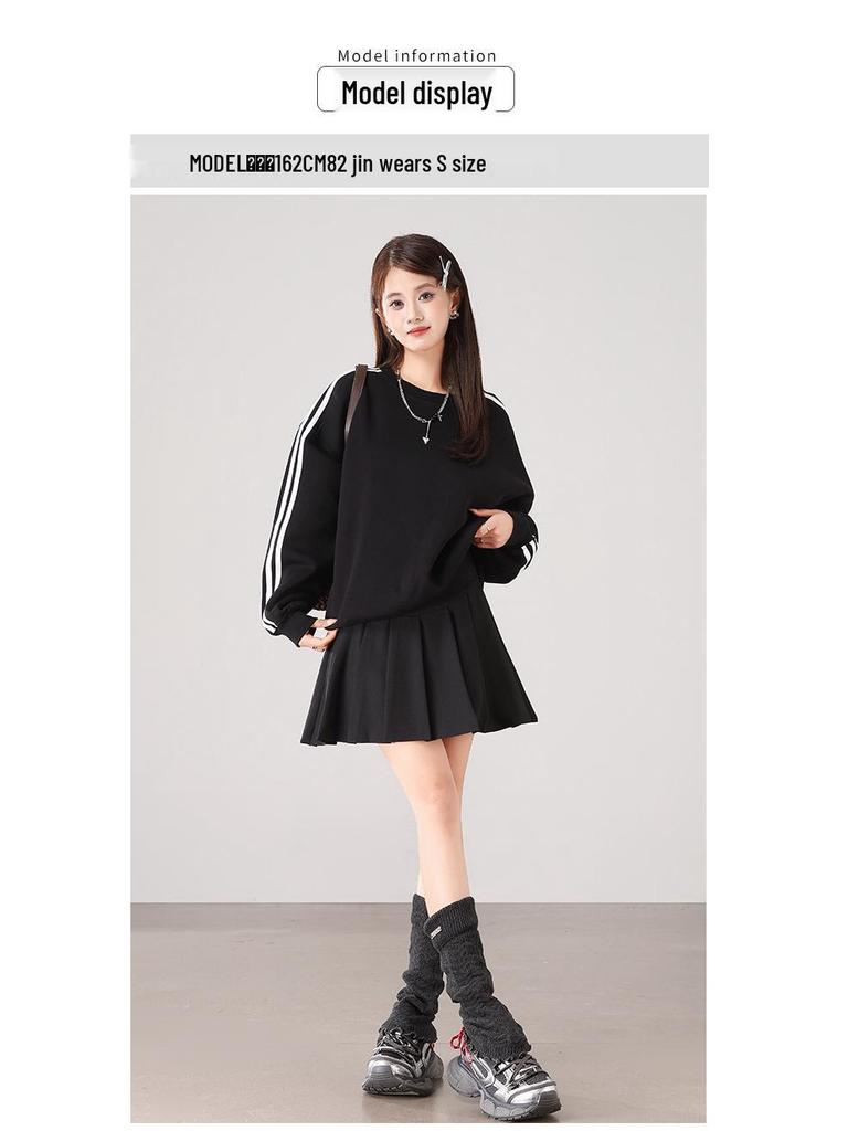 European & American Style Korean Pleated A-line Skirt with Belt - Anti-Exposure, Age-Reducing Short Umbrella Skirt.
