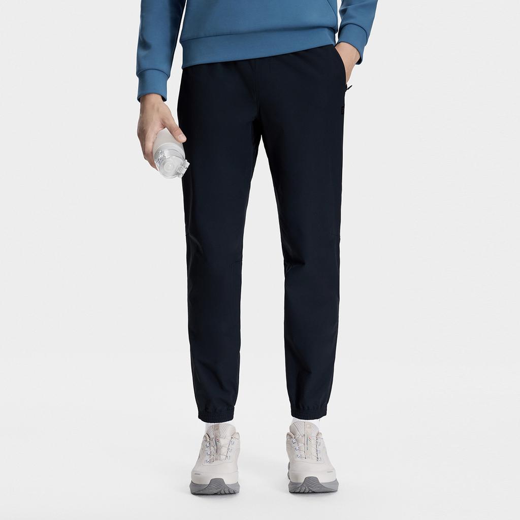 FILA 2023 Autumn New Knit Long Pants Fashion Slim Fit Tapered Sports Pants Unisex bottoms Deep-Black A11M341805F-BK