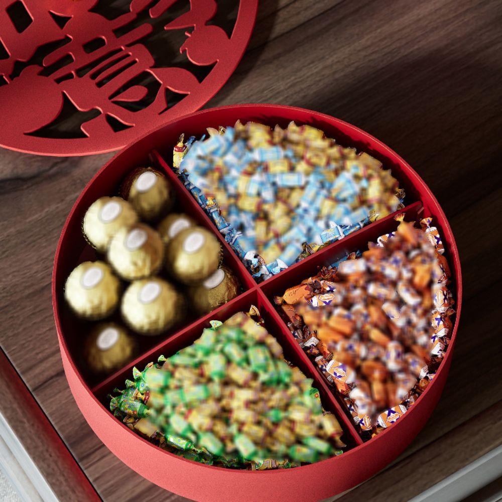 Tradycyjna tacka na przekąski na Festiwal Wiosny Pudełko do przechowywania cukierków z przegródkami Cukierki