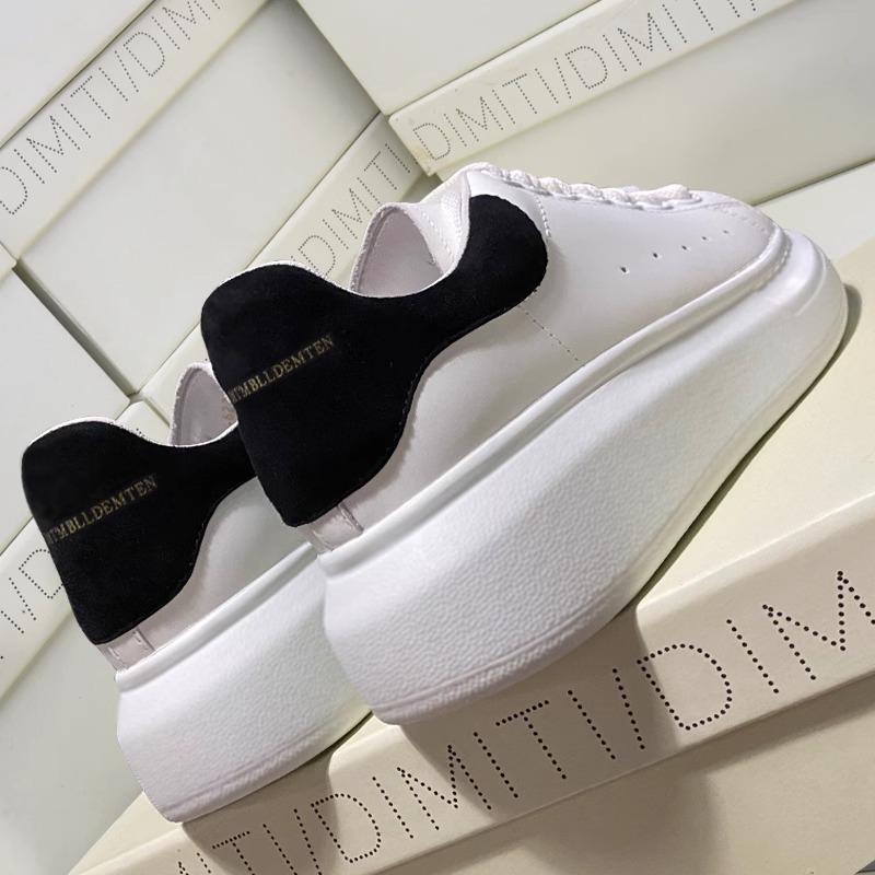 Plateau weiße Schuhe Damenschuhe Sommer neue Muffin-Schuhe Innenhöhenerhöhung Paar Board-Schuhe Frühling und Herbst vielseitig Leder atmungsaktiv
