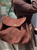 NIKI BAGS Large Capacity Autumn Winter Suede Leather Tote Bag Frosted Cowhide High-Grade Shoulder Bag for Women vintage bag