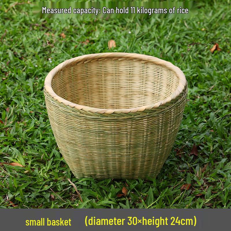 Bamboo Woven Large Winnowing and Rice Washing Basket - Multi-Purpose Storage and Farmer's Celebration Basket