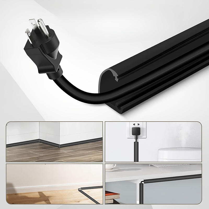1PCS PVC Self-Adhesive Wall Cable Cover Easy Wire Management for Flooring Invisible Home Decor Cable Channel Floor Cord Organizer Decorative Concealer