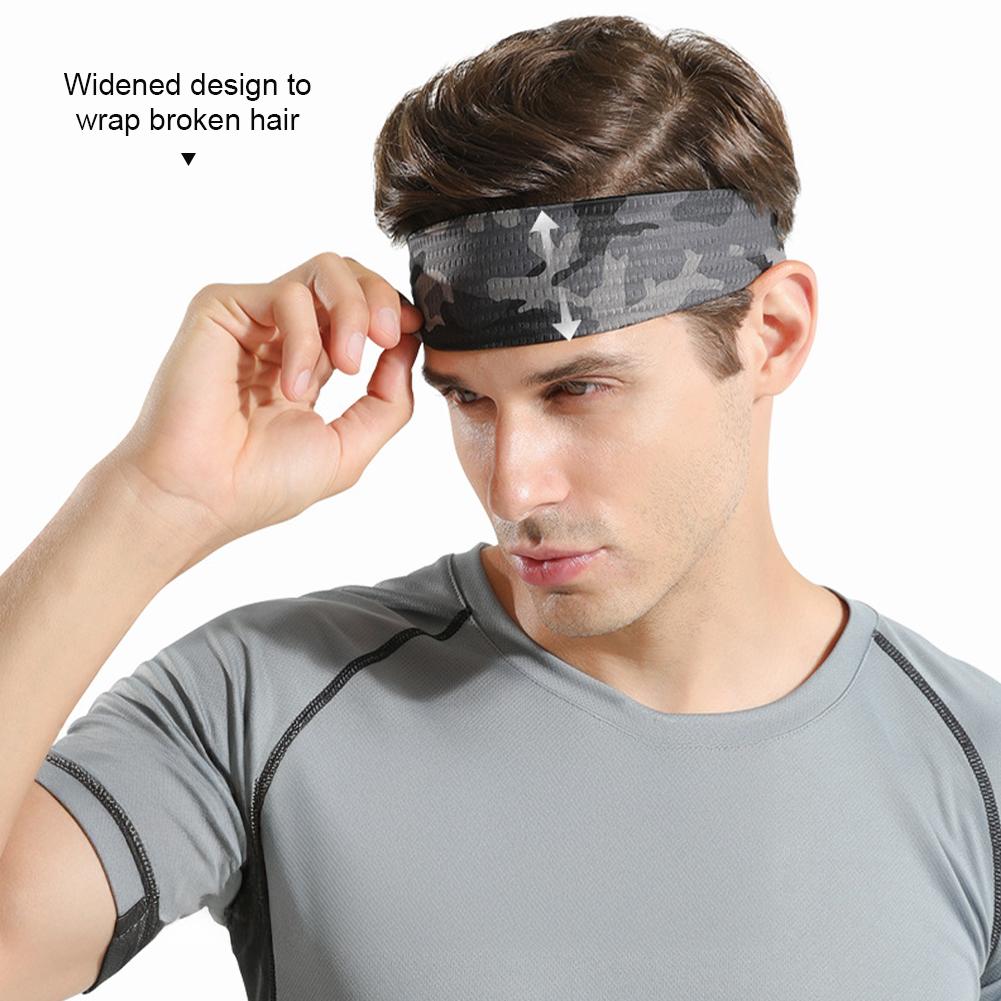 1PC Outdoor Sports Verbreitertes Schweißband Hochelastisches Schwanzband-Design Radfahren Fitness Laufen Eis Seide Atmungsaktives Stirnband