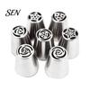 Bakery Supplies for Home Bakers 7PCS Russian Piping Tips Set, Stainless Steel Cake Decorating Easy Frosting Nozzles Cakes Nozzles, Baking Wedding