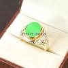 Jade Oval Cut Gemstone With 925 Sterling Silver Ring For Men's #B158 JL375671606415