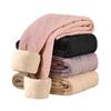 Women's Plus Size Lambswool-Cotton Warm Pants with Wool Knee Support and Fleece Base Layer for Autumn/Winter