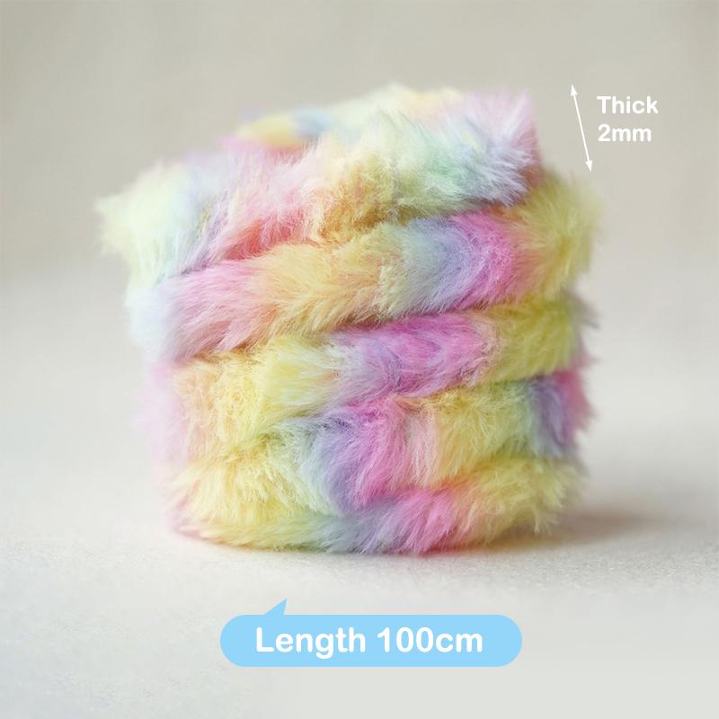 5Pcs 20mm Imitation Rabbit Hair Twist Stick For Gradient Color Plush Twist Stick DIY Fluffy Doll Gifts Crafts Materials