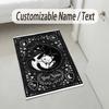 Gothic Bat Moon Theme Soft Crystal Velvet Rug Custom Name & Text Print Non Slip Floor Rug for Bedroom Living Room