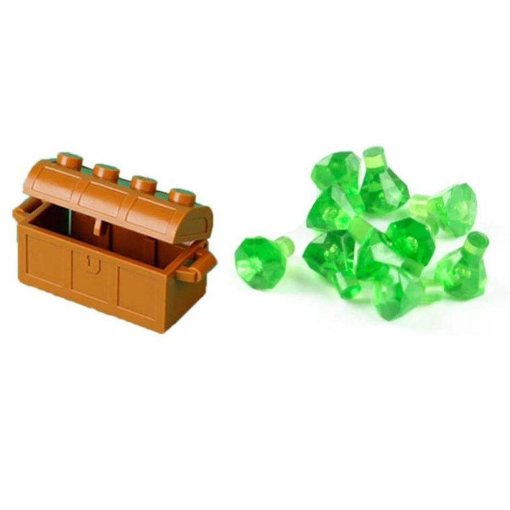 

MOC Персонаж Сцена Строительные Блоки Аксессуары Сейфы для Сокровищ Золотые и Серебряные Руды Алмазы Коробки для Долларов Ключи Игрушки Подарочные Кирпичики