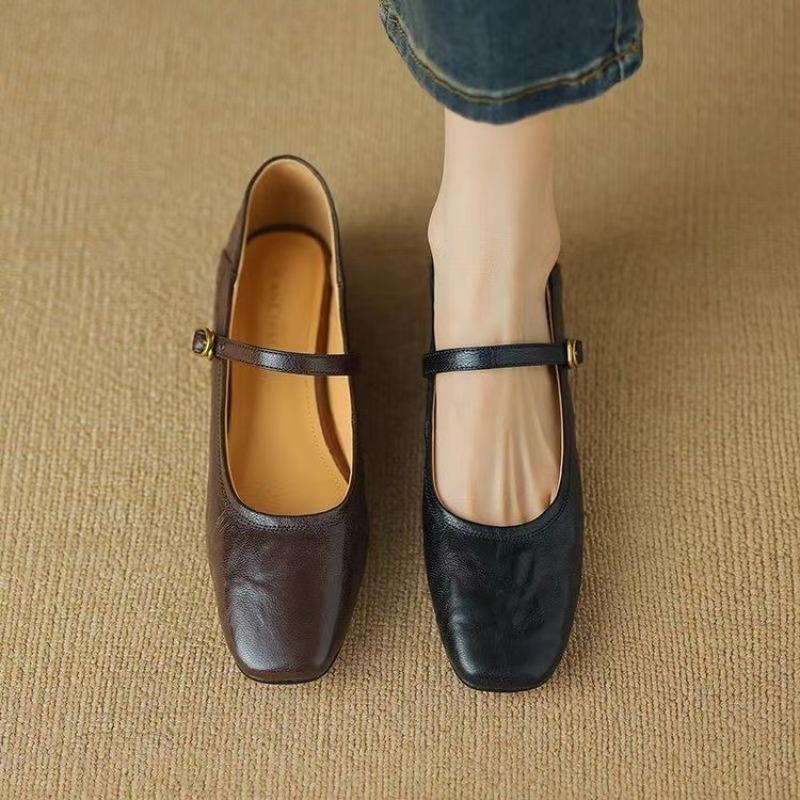 Fashion Flat Shoes for Women New Style Fashion Spring Autumn Shallow Luxury Mary Jane Shoes Retro Big Size Ladies Shoes Loafers Women