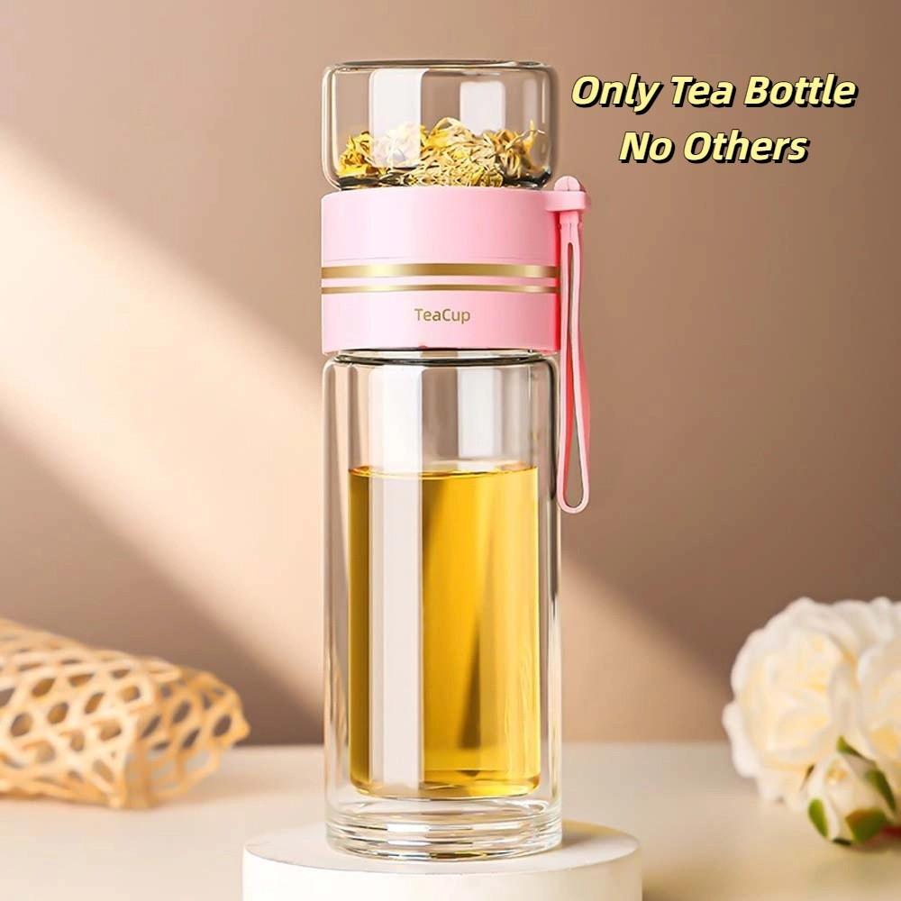 Round Mouth 450ML Tea Bottle Borosilicate Glass Handhold Portable Bottle  Business Gift