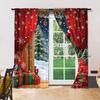 Set Of 2 Christmas Window Curtain Snowman Xmas Tree Designs Snowflakes Polyester Material Living Room Kitchen Curtains Made Sitting Treatment