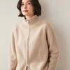 Women's Long Sleeve Cashmere Knit Zipper Cardigan - Cozy Lapel Sweater Outerwear