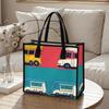 Cute Cartoon Car Tote Bag Fashion Large Capacity Canvas Handbag for Daily Use Portable Shopping Bag for Women Casual Carryall