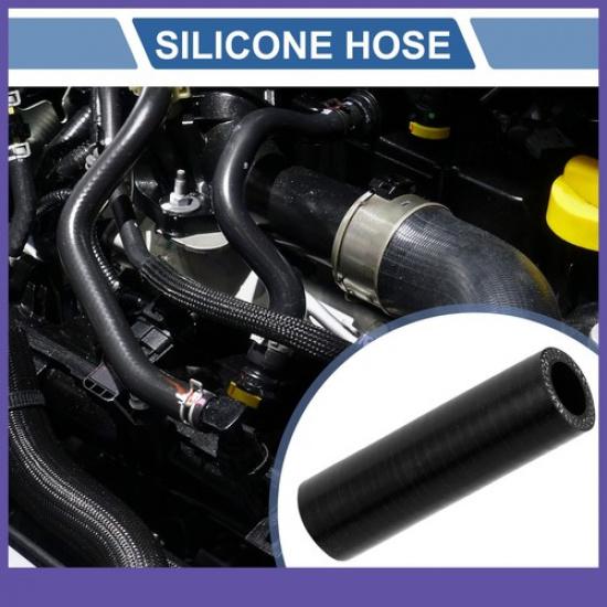 Single 18mm 071"ID 100mm 394"Length 0 Degree Black Car Silicone Hose Universal