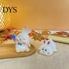 Cute Room Decor Accessories Bunny Night Light, Cartoon Rabbit Nursery Battery Operated Table Lamp, Birthday Gift for Kids Kawaii Animal Lamp with Warm