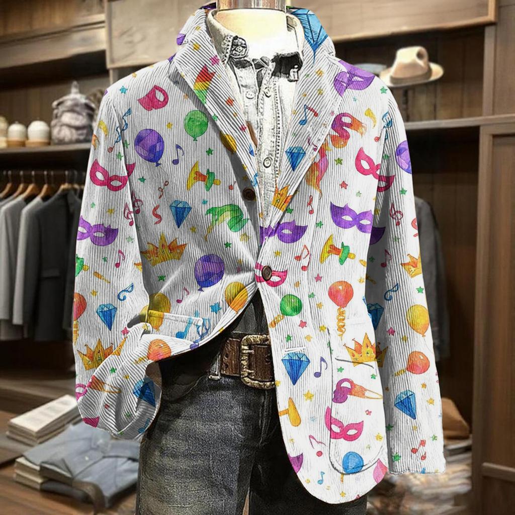 Herren Business Casual Karneval Cordjacke