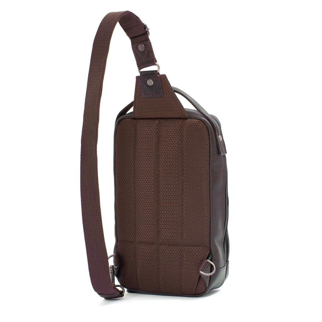 Doubles Men's Leather Body Bag, A5 Size Storage, Dark Brown, BKS-7041