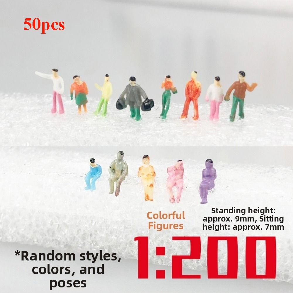 10/50pcs 1:25/1:30/1:300 Scale Model Building People Mixed Color Assorted Poses Train Scenery Passengers Multistyles