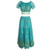 Arabian Princess Costume - Chiffon Belly Dance Suit with Veil - Bollywood Fancy Dress for Cosplay Party and Stage Show