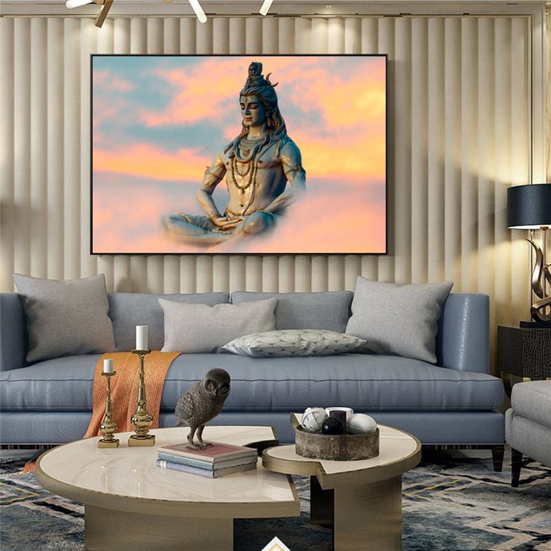 Lord Shiva Wall Art Obrazy na plátně Hinduističtí bohové Domácí Dekorativní plátno Umělecké obrazy Hinduismus Umělecké obrazy do obývacího pokoje Cuadros