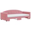 Pull Out Daybed with Mattresses Pink 90x200 Cm Velvet