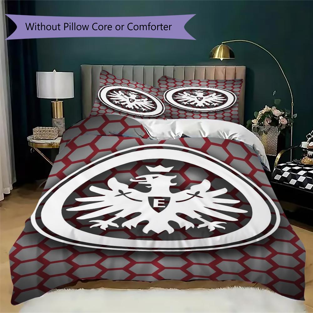 Eintracht Frankfurt Pattern Bedding,Quilt Set Quilt Cover Pillowcase Home Birthday Gift(1 * Duvet Cover + 2 * Pillowcase, Without Core)_lx