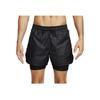 Nike Solid Color Printed Elastic Fake Two-Piece Casual Shorts Men shorts Black FB8544-010