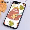 Krajews Sloths floral Style Soft Phone Case Cover For IPhone 18 17 Air 16 15 14 plus 11 12 13 pro max Plus coque Fundas