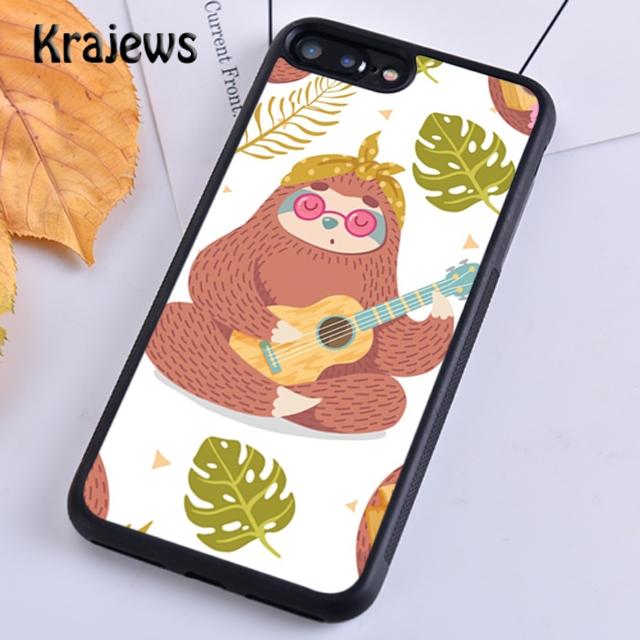 Krajews Sloths floral Style Soft Phone Case Cover For IPhone 18 17 Air 16 15 14 plus 11 12 13 pro max Plus coque Fundas