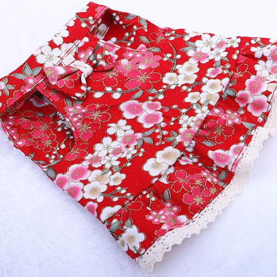 1 Set Kaninchen Kleidung Leine Spitze Saum Bowknot Pfirsich Druck Haustier Kaninchen Hamster Zugseil Pet Liefert