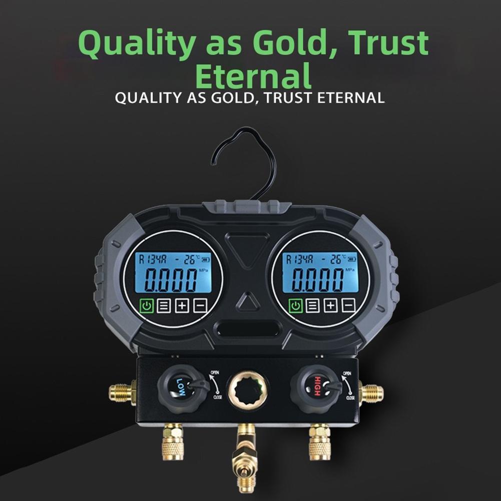 0-6000 KPa Digital Manifold Pressure Gauge, Electronic Air Conditioner Pressure Leak Tester, Refrigerant-Vacuum Pressure Gauge