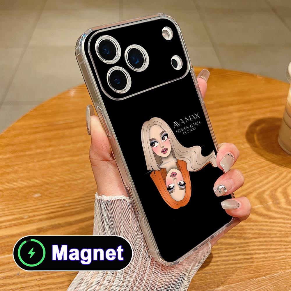 Fashion Ava Max Clear TPU Magsafe Mobile Phone Case for iPhone 17 16 15 14 13 12 11 Air Pro Max Plus Mini Colorful Cover