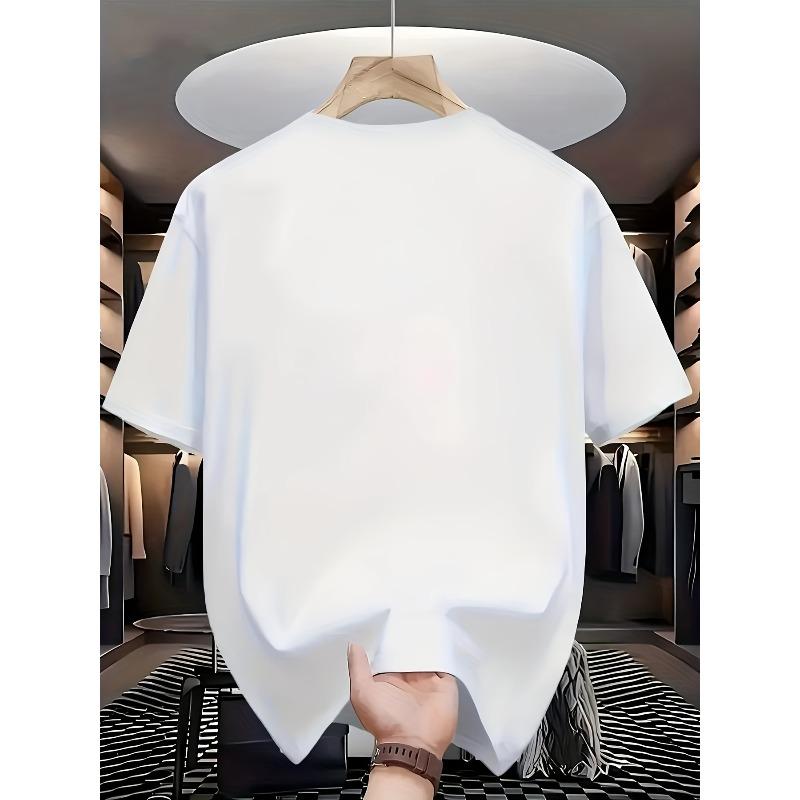 T-shirt Décontracté Élégant pour Homme, Manches Courtes, Col Rond, Coupe Ample, Oversize, Cool, Décontracté et Tendance